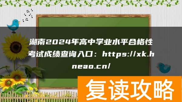 湖南2024年高中学业水平合格性考试成绩查询入口：https://xk.hneao.cn/